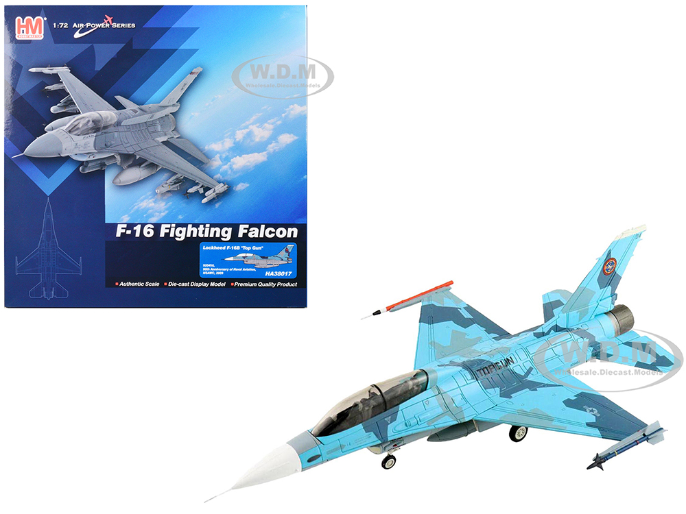 Lockheed F-16B Fighting Falcon Fighter Aircraft "Top Gun 90th Anniversary of Naval Aviation NSAWC" United States Navy "Air Power Series" 1/72 Diecast