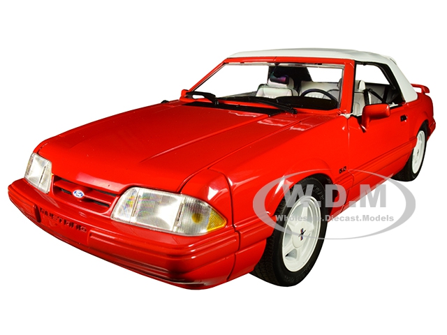 1992 Ford Mustang Lx 5.0l Convertible Feature Car Vibrant Red Limited Edition To 504 Pieces Worldwide 1/18 Diecast Model Car By Gmp