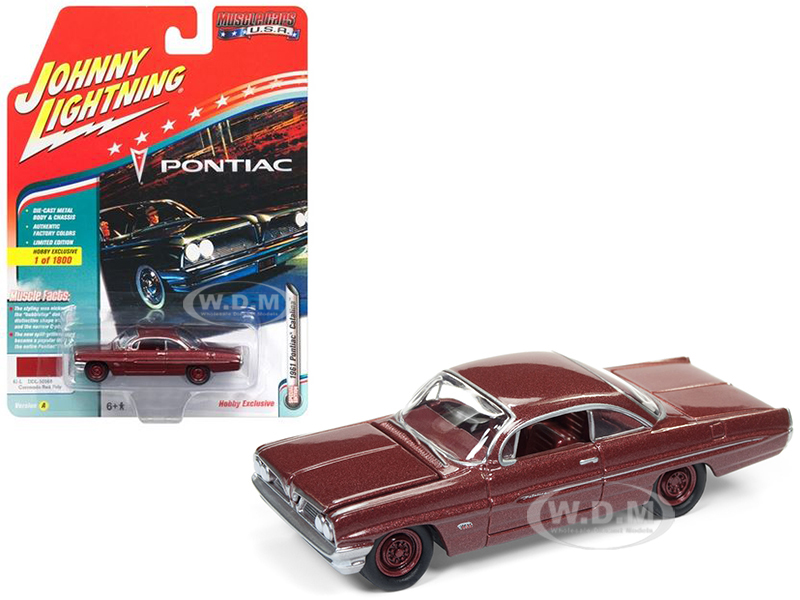 Image of 1961 Pontiac Catalina Coronado Red Poly Limited Edition to 1800pc Worldwide Hobby Exclusive "Muscle Cars USA" 1/64 Diecast Model Car by Johnny Lightn