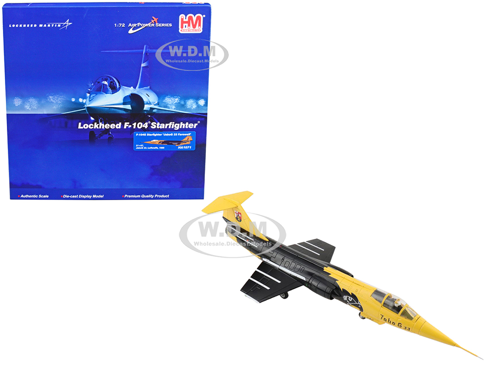 Lockheed F-104G Starfighter Fighter Aircraft JaboG 33 Farewell JaboG 33. Luftwaffe (1985) Air Power Series 1/72 Diecast Model by Hobby Master