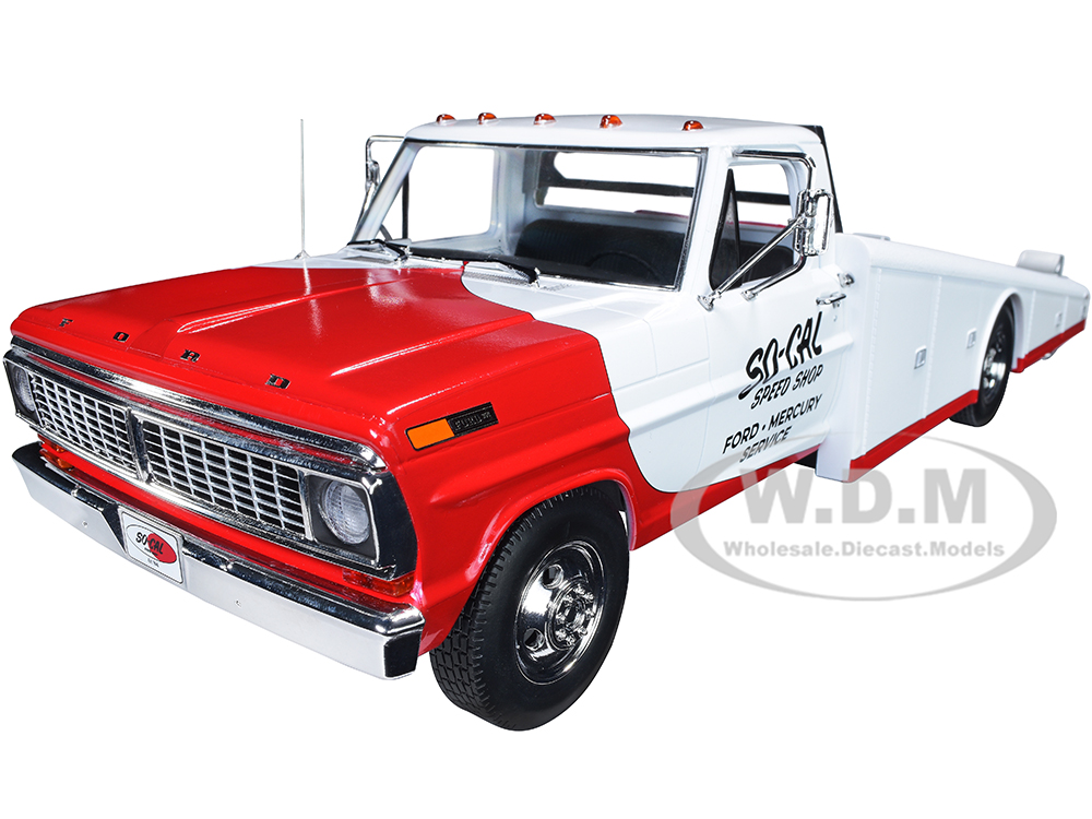 1970 Ford F-350 Ramp Truck Red and White "So-Cal Speed Shop" Limited Edition to 976 pieces Worldwide 1/18 Diecast Model Car by ACME