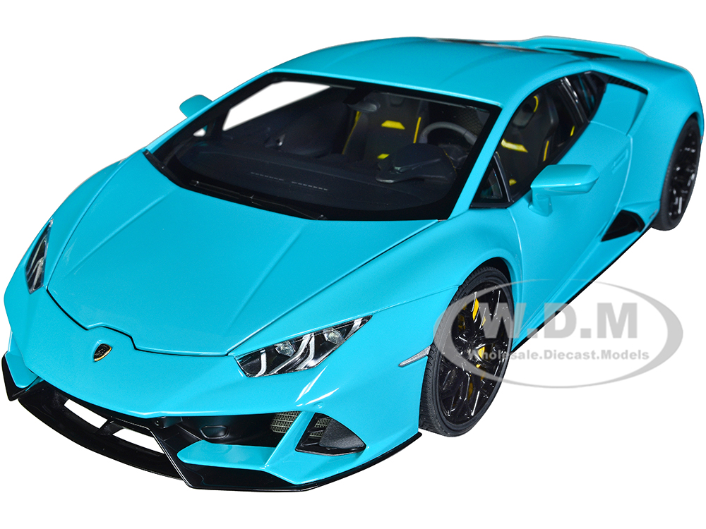 Lamborghini Huracan EVO Blu Glauco Blue 1/18 Model Car by Autoart