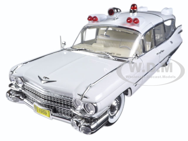 1959 Cadillac Ambulance White Precision Collection Limited Edition 1/18 Diecast Model Car By Greenlight
