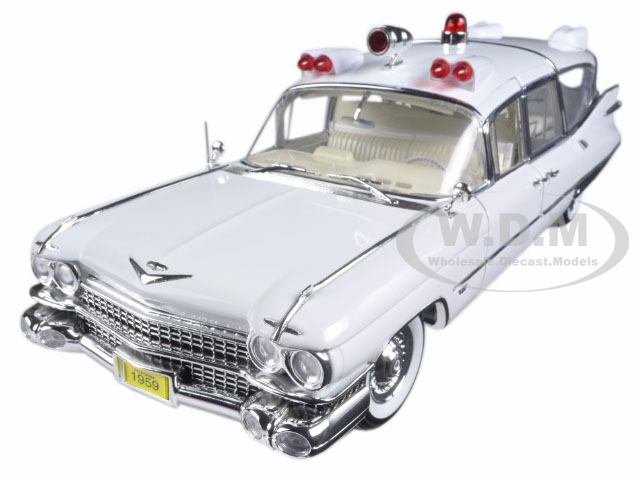 Image of 1959 Cadillac Ambulance White Precision Collection Limited Edition 1/18 Diecast Model Car by Greenlight