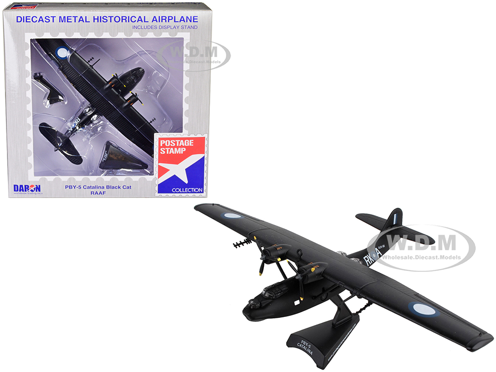 Consolidated PBY-5 Catalina Patrol Aircraft "Black Cat" Royal Australian Air Force 1/150 Diecast Model Airplane by Postage Stamp