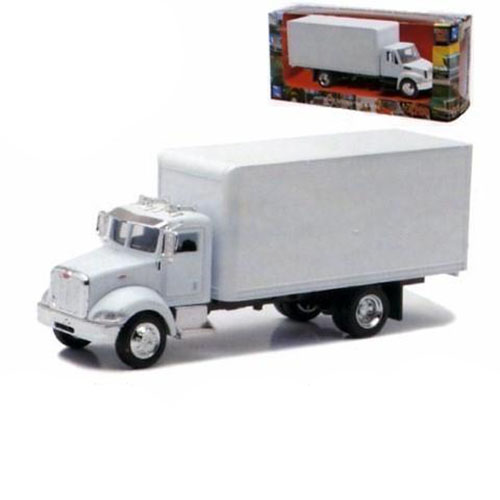 Peterbilt Utility 335 Box Truck White 1/43 Diecast Model By New Ray