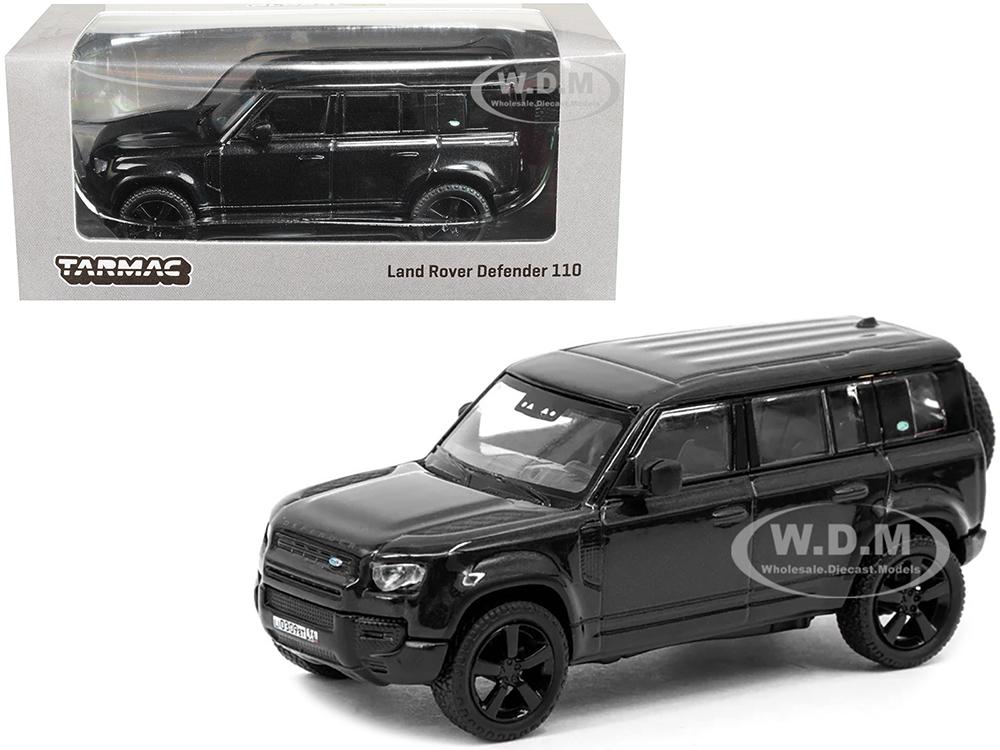 Land Rover Defender 110 Black Metallic "Global64" Series 1/64 Diecast Model Car by Tarmac Works
