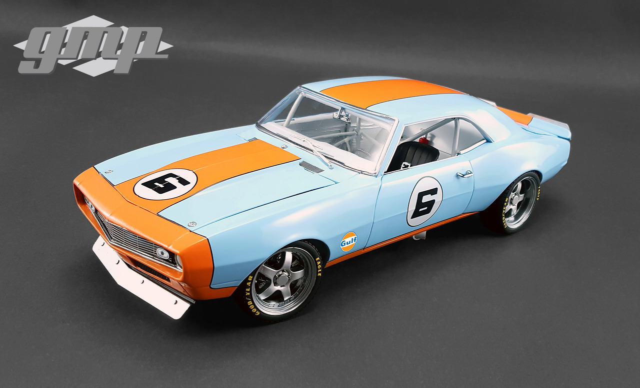 1968 Chevrolet Camaro 6 Gulf Oil Street Fighter Limited Edition 1/18 Diecast Model Car By Gmp
