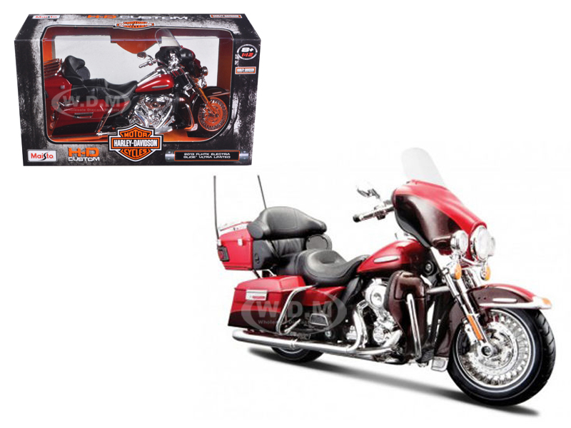 2013 Harley Davidson Flhtk Electra Glide Ultra Limited Red Bike Motorcycle Model 1/12 By Maisto