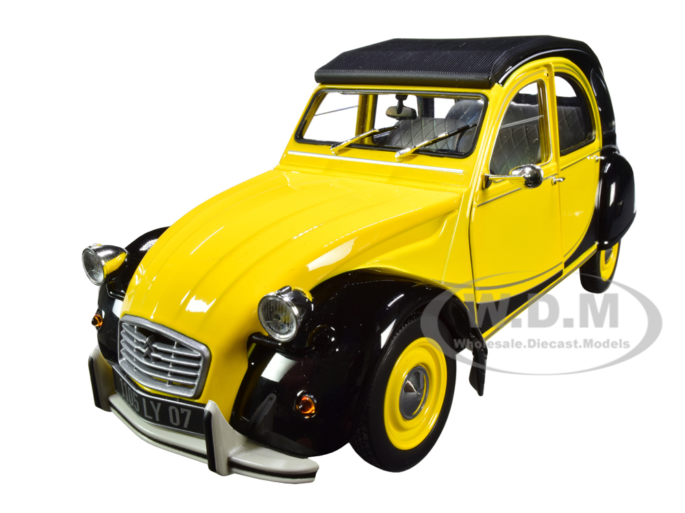 Image of 1982 Citroen 2CV Charleston Helios Yellow and Black 1/18 Diecast Model Car by Norev