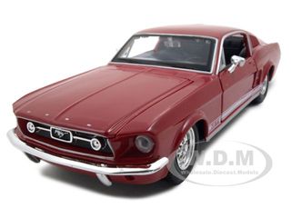 1967 Ford Mustang Gt Red 1/24 Diecast Model Car By Maisto