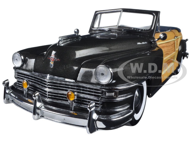 Image of 1948 Chrysler Town And Country Gunmetal Gray 1/18 Diecast Model Car by Sunstar
