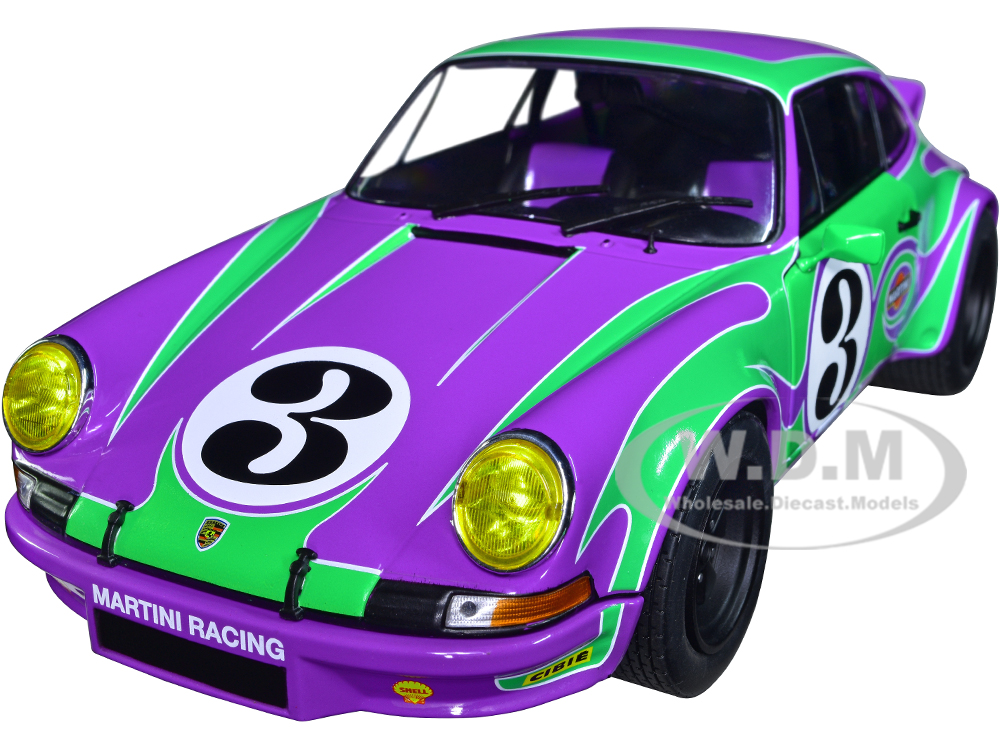 1973 Porsche 911 RSR #3 Purple Hippy Tribute Competition Series 1/18 Diecast Model Car by Solido