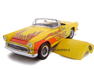 1956 Ford Thunderbird Yellow Street Rod 1/24 Diecast Model By Unique Replicas
