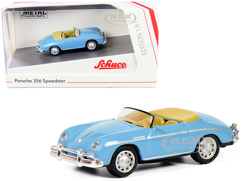 Image of Porsche 356 Speedster Light Blue 1/87 (HO) Diecast Model Car by Schuco