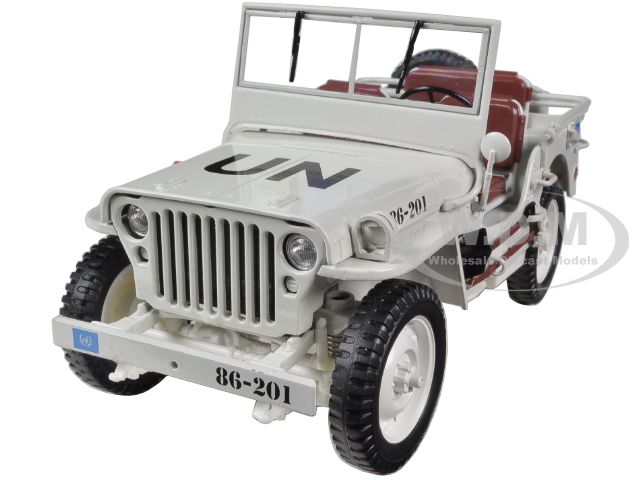 1/4 Ton UN WW 2 Jeep Beige 1/18 Diecast Jeep Model by Welly