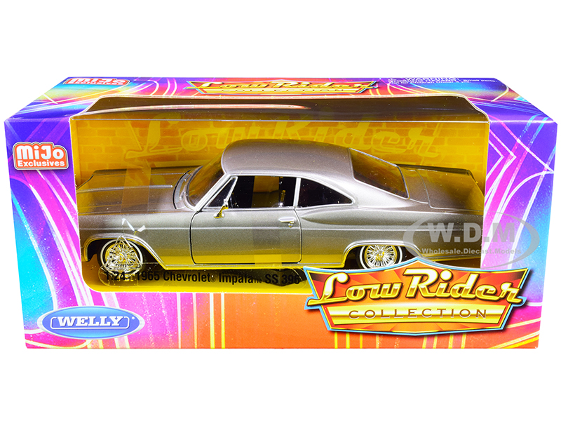 Image of 1965 Chevrolet Impala SS 396 Gray Metallic "Low Rider Collection" 1/24 Diecast Model Car by Welly