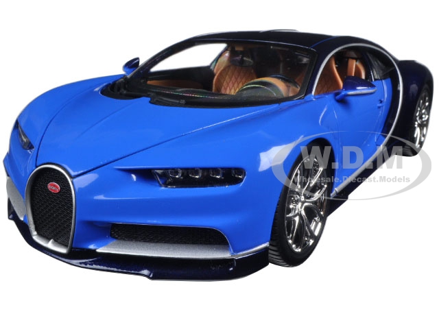 2016 Bugatti Chiron Blue 1/18 Diecast Model Car by Bburago