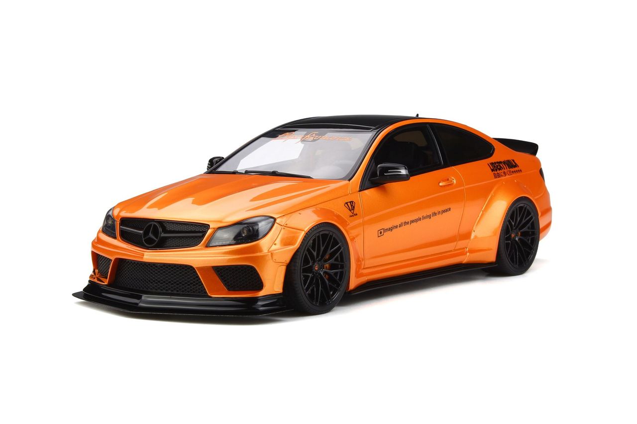 Mercedes Benz C63 Lb Works Metallic Orange With Black Top Limited Edition To 999 Pieces Worldwide 1/18 Model Car By Gt Spirit