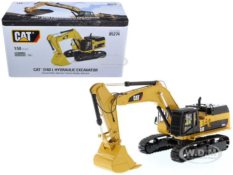CAT Caterpillar 374D L Hydraulic Excavator with Operator "High Line" Series 1/50 Diecast Model by Diecast Masters