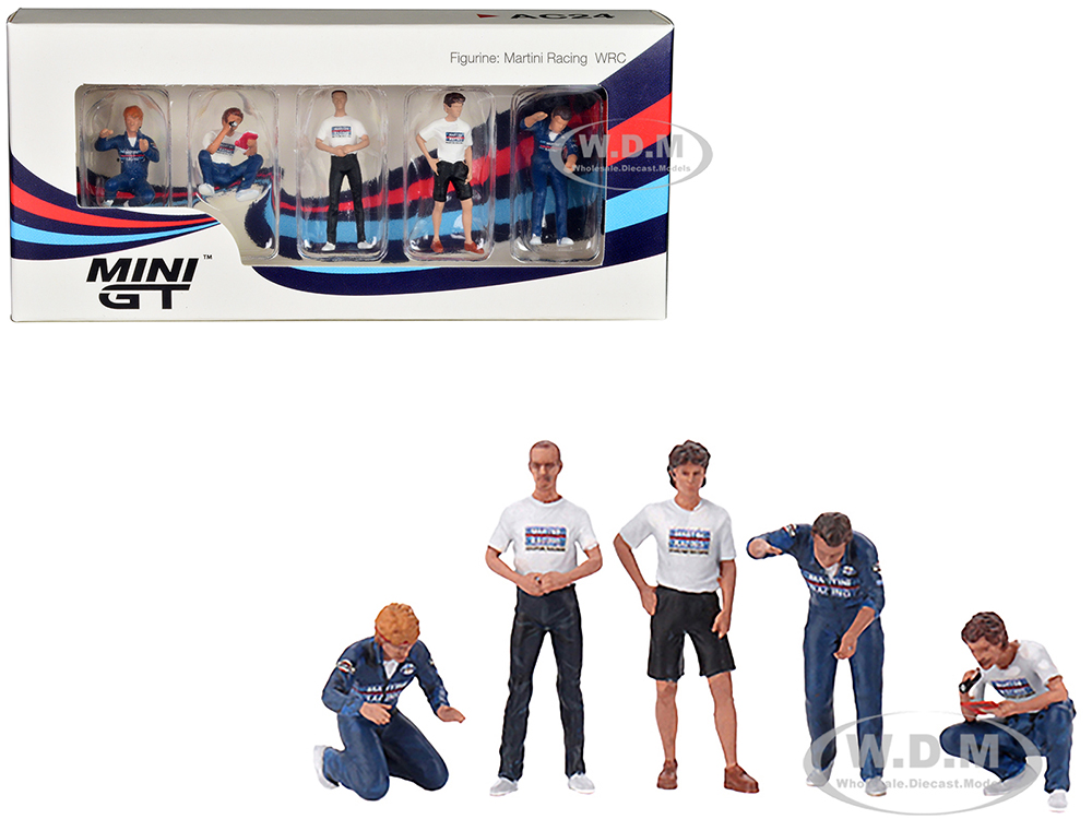 "Martini Racing WRC" 5 Piece Figure Set for 1/64 Scale Models by Mini GT