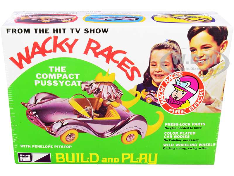 Skill 2 Snap Model Kit The Compact Pussycat with Penelope Pitstop Figurine Wacky Races (1968) TV Series 1/25 Scale Model by MPC