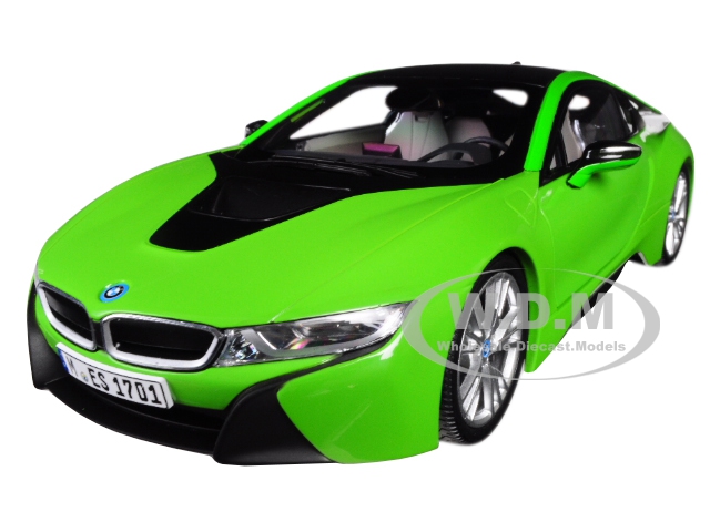 Image of BMW i8 Java Green with Black Top 1/18 Diecast Model Car by Paragon