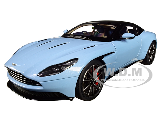 Aston Martin Db11 Q Frosted Glas Blue With Black Top 1/18 Model Car By Autoart