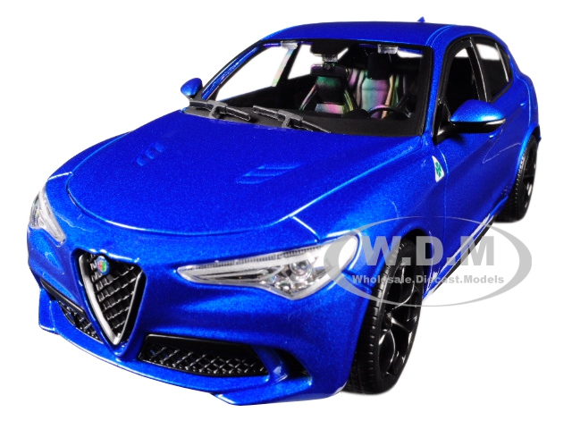 Alfa Romeo Stelvio Quadrifoglio Blue 1/24 Diecast Model Car by Bburago