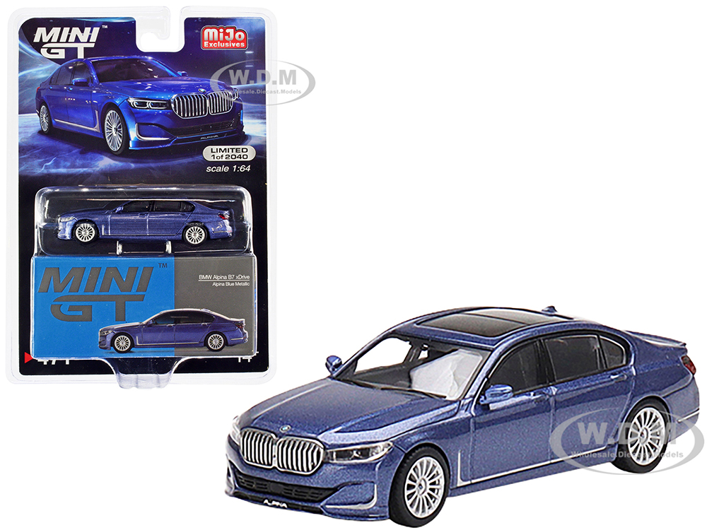 BMW Alpina B7 xDrive Alpina Blue Metallic with Sunroof Limited Edition to 2040 pieces Worldwide 1/64 Diecast Model Car by True Scale Miniatures