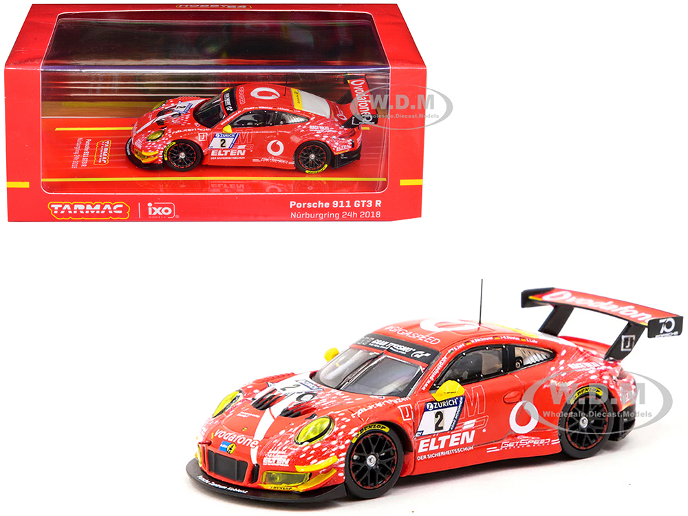 Porsche 911 GT3 R #2 Marek Bockmann - Steve Jans - Lucas Luhr - Jan-Erik Slooten 24 Hours of Nurburgring (2018) Hobby64 Series 1/64 Diecast Model Car by Tarmac Works