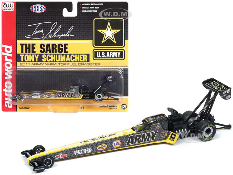 2017 NHRA Tony Schumacher "US Army" TFD 1/64 Diecast Model Car by Autoworld