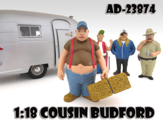 Cousin Budford "trailer Park" Figure For 118 Scale Diecast Model Cars By American Diorama