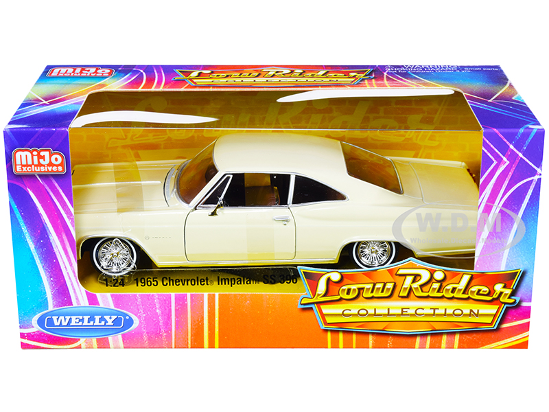 Image of 1965 Chevrolet Impala SS 396 Beige "Low Rider Collection" 1/24 Diecast Model Car by Welly