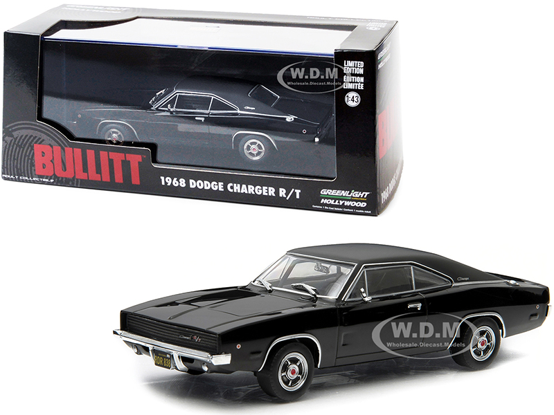 1968 Dodge Charger Black R/T "Bullitt" Movie (1968) 1/43 Diecast Model Car by Greenlight