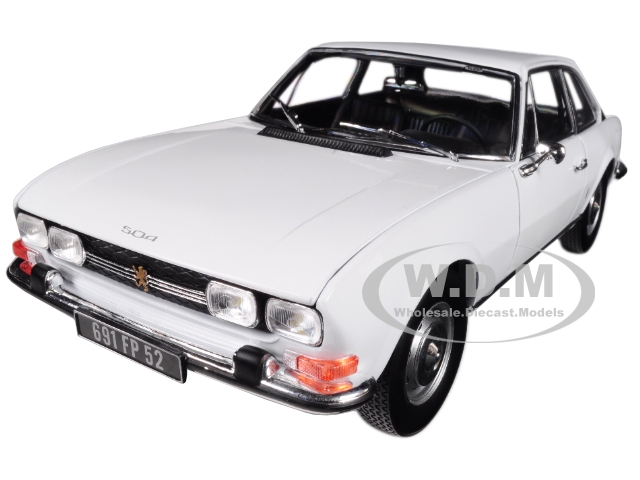 1969 Peugeot 504 Coupe Arosa White 1/18 Diecast Model Car By Norev
