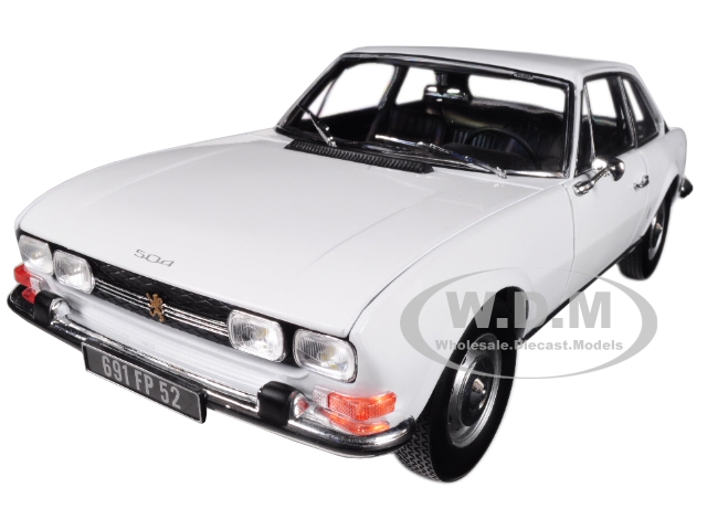 Image of 1969 Peugeot 504 Coupe Arosa White 1/18 Diecast Model Car by Norev