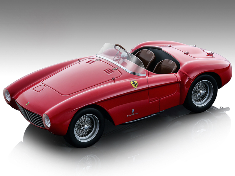 Image of 1954 Ferrari 500 Mondial Red Press Version "Mythos Series" Limited Edition to 135 pieces Worldwide 1/18 Model Car by Tecnomodel