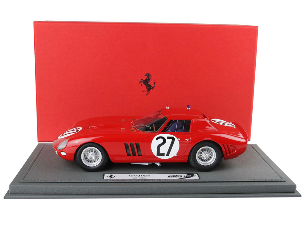 Ferrari 250 GTO #27 Fernand Tavano - Bob Grossman 24 Hours of Le Mans (1964) with DISPLAY CASE Limited Edition to 200 pieces Worldwide 1/18 Model Car by BBR