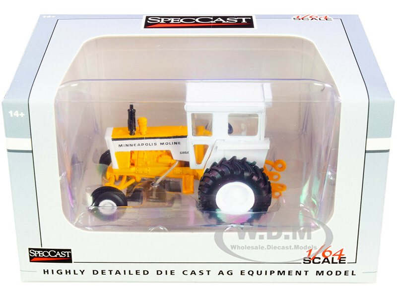 Minneapolis Moline G850 Tractor with Cab Yellow and White 1/64 Diecast Model by SpecCast