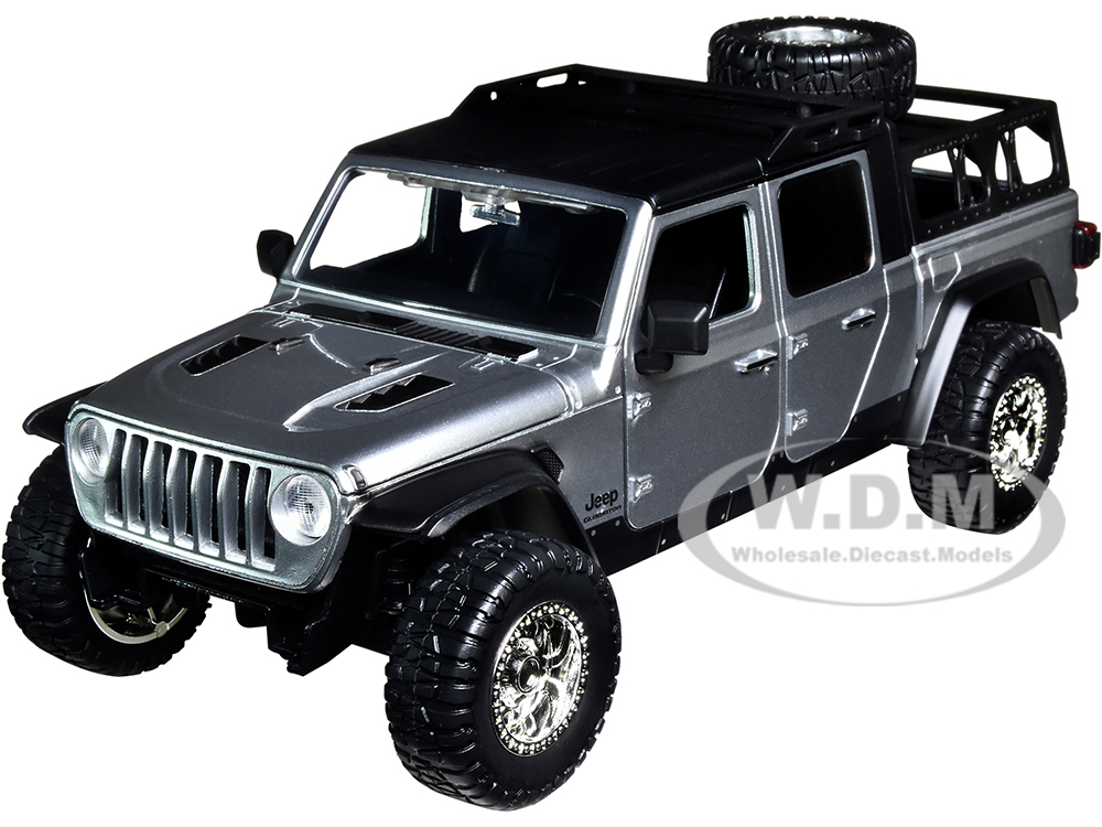2020 Jeep Gladiator Pickup Truck Silver with Black Top Fast & Furious Series 1/24 Diecast Model Car by Jada