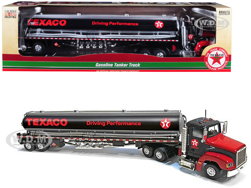Image of "Texaco" Gasoline Tanker Truck "Driving Performance" Black 1/43 Diecast Model by Autoworld