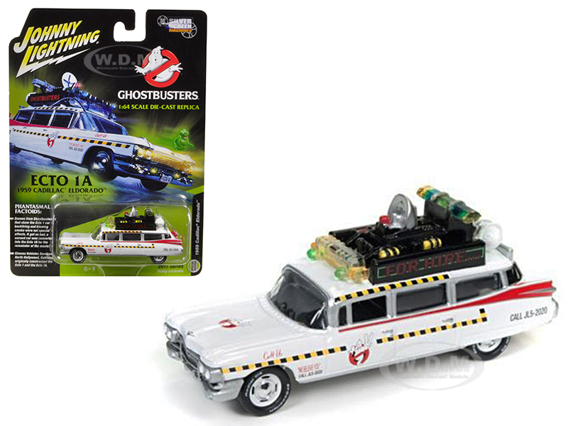 1959 Cadillac Ghostbusters Ecto-1a From "ghostbusters 1" Movie 1/64 Diecast Model Car By Johnny Lightning