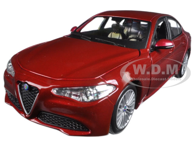 2016 Alfa Romeo Giulia Burgundy 1/24 Diecast Model Car By Bburago