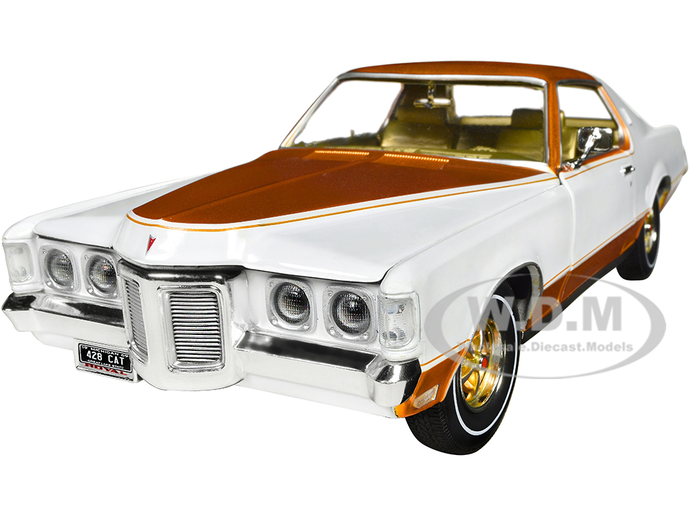 1969 Pontiac Royal Bobcat Grand Prix Model J Cameo White with Firefrost Gold Hood and Top with Gold Interior "American Muscle" Series 1/18 Diecast Mo