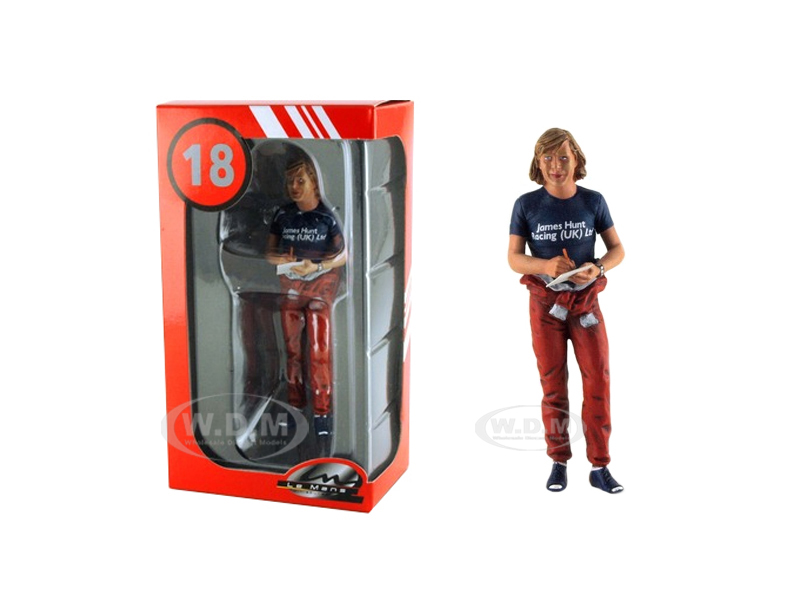 1977 Monaco GP James Hunt Standing Signing Autographs Figurine for 1/18 by Le Mans Miniatures