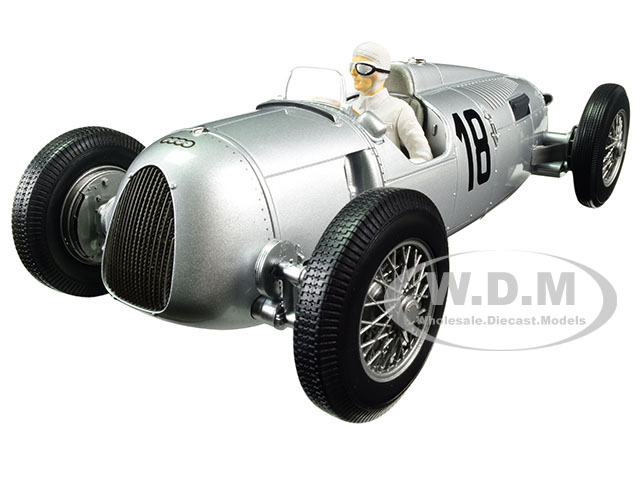 Image of Auto Union Type C 1936 Winner Internationales Eifelrennen Bernd Rosemeyer 18 Limited Edition to 1002pcs with Figure 1/18 Diecast Model Car by Minicha
