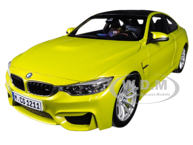 Image of BMW M4 Coupe Austin Yellow with Carbon Top 1/18 Diecast Model Car by Paragon