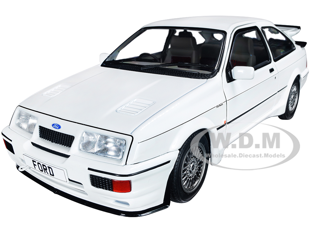 1987 Ford Sierra RS500 RHD (Right Hand Drive) White with Black Stripes 1/18 Diecast Model Car by Solido