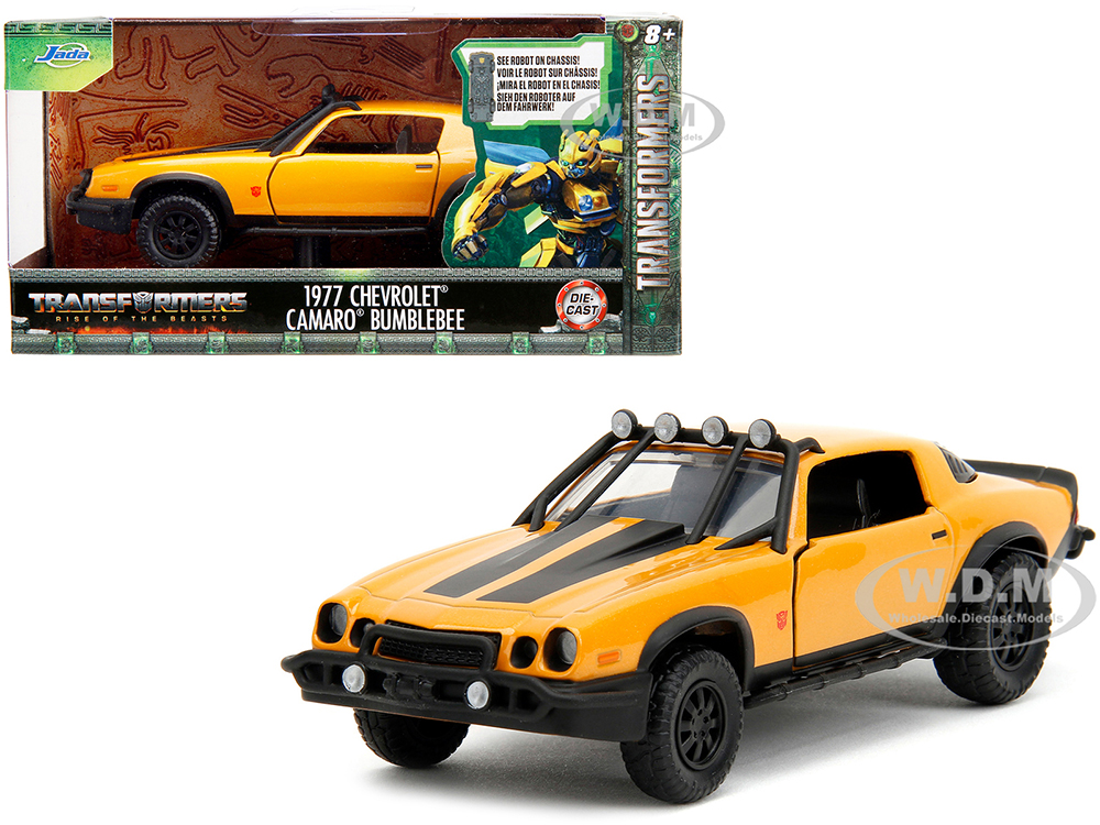 1977 Chevrolet Camaro Off-Road Version Yellow Metallic with Black Stripes Transformers: Rise of the Beasts (2023) Movie Hollywood Rides Series 1/32 Diecast Model Car by Jada